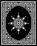Ornate Snowflake Star Border Design Rug