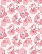 Whimsical Pink Floral Swirls Rug