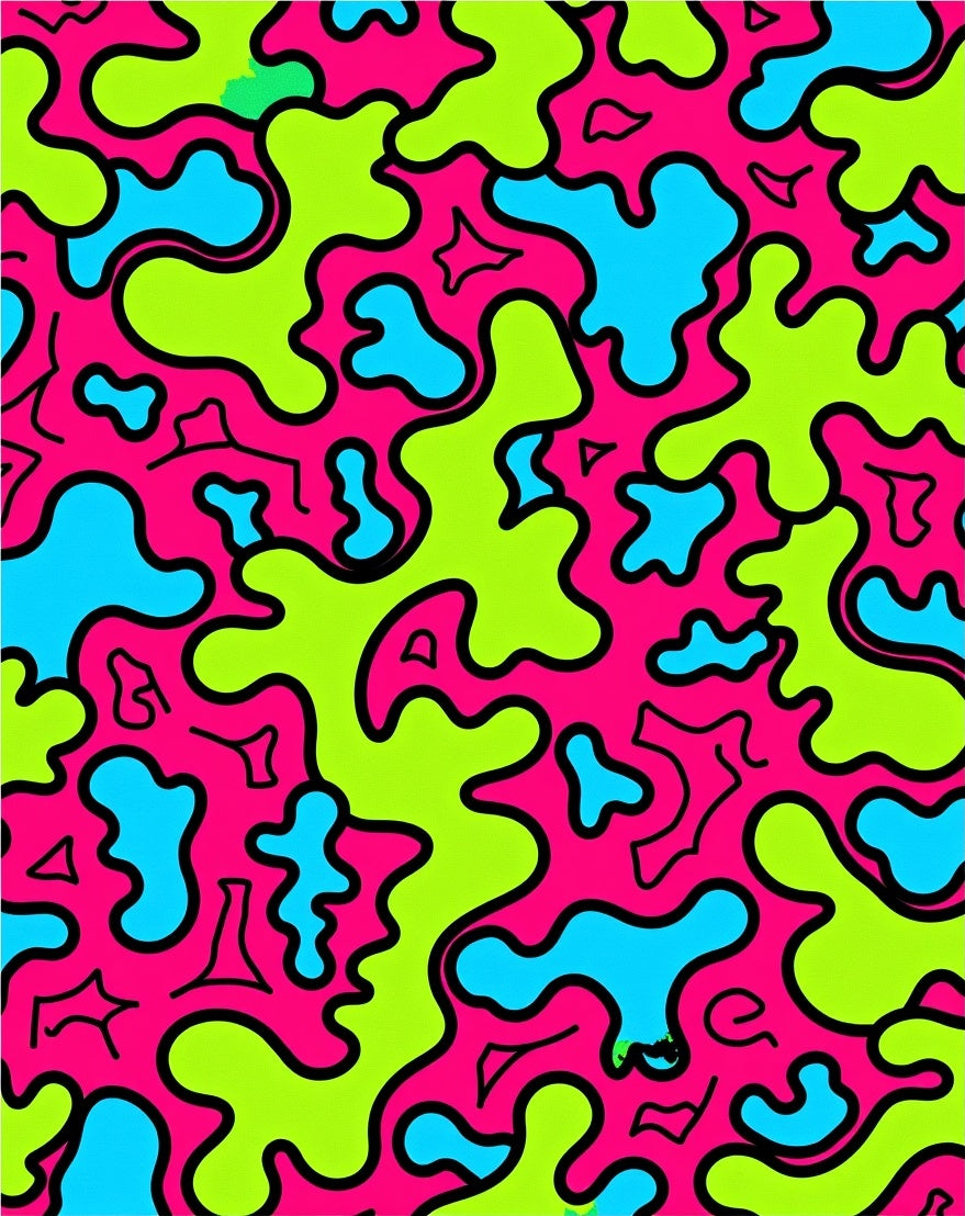 Abstract Amorphous Bright Pattern Rug