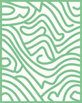 Flowing Green Abstract Organic Lines Rug