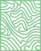 Flowing Green Abstract Organic Lines Rug