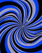 Dynamic Swirl Blue Black Gray Rug