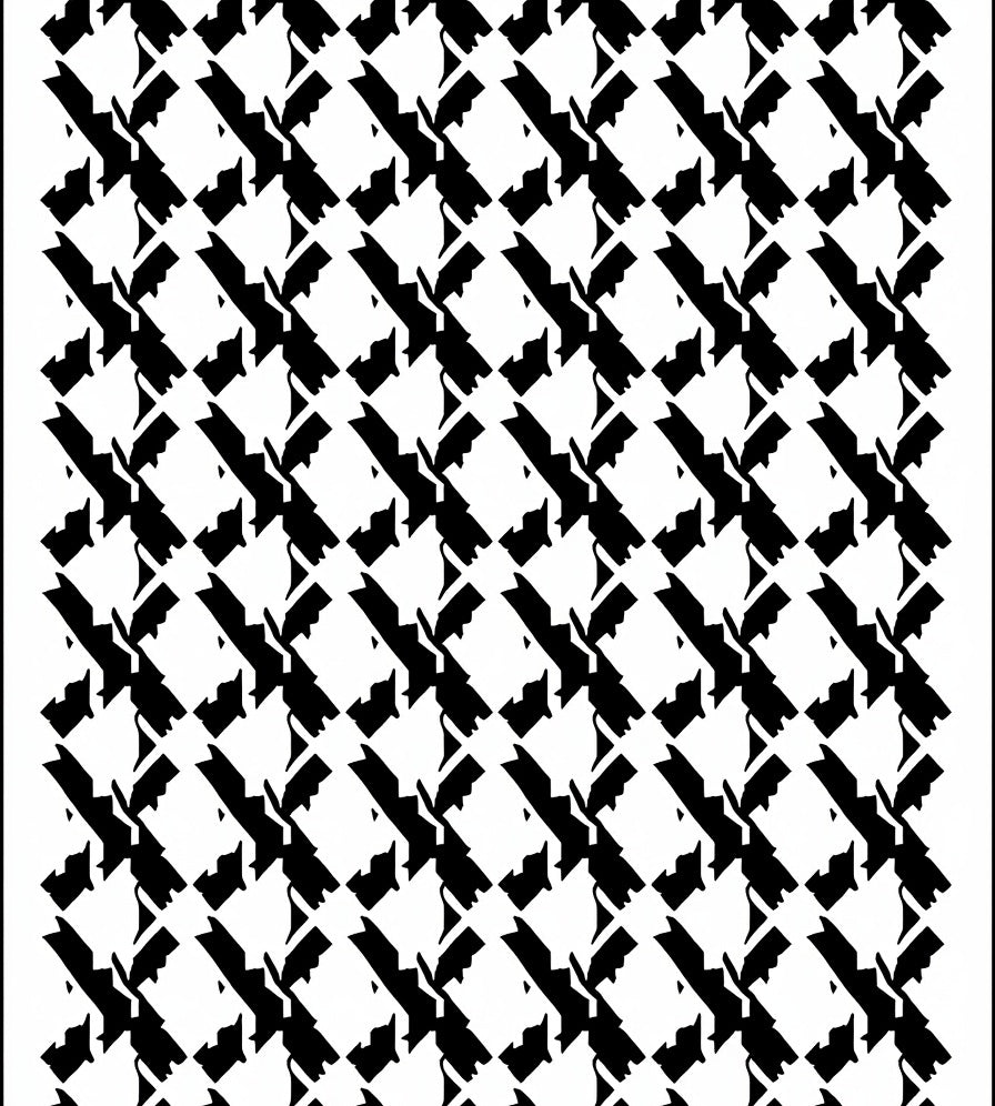 Black and White Geometric Lattice Design Rug