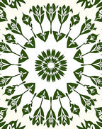 Green Floral Mandala Pattern Rug
