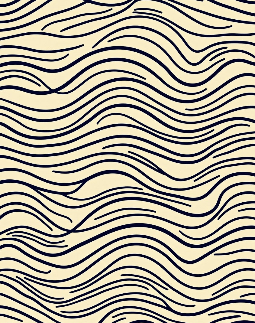 Abstract Wavy Contour Pattern Rug