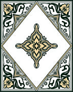 Art Nouveau Floral Geometric Pattern Rug