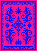 Bold Floral Scroll Pattern Rug