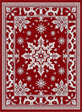 Classic Crimson Starburst Floral Rug