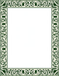 Emerald Vine Art Nouveau Border Rug