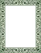 Emerald Vine Art Nouveau Border Rug