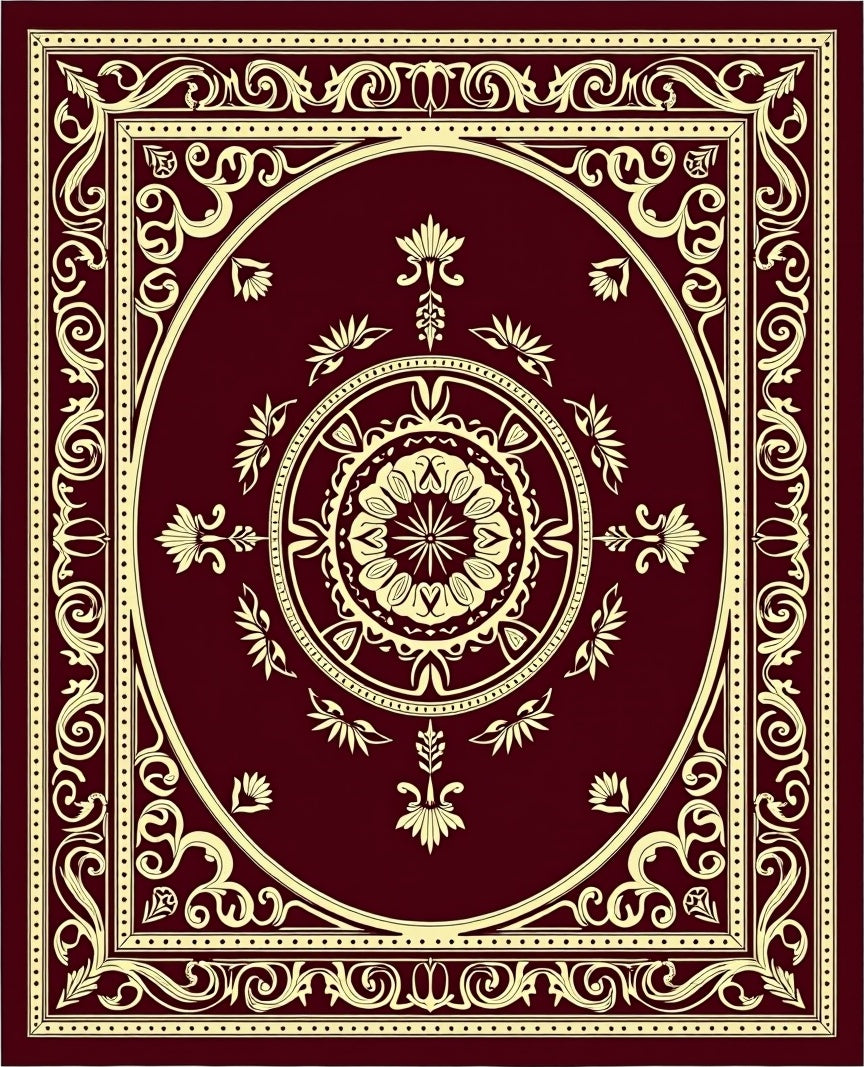 Ornate Floral Mandala Design Rug