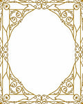 Ornate Swirl Gold Vine Border Rug