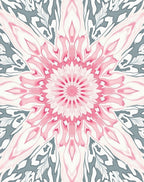 Pink Floral Mandala Pattern Rug