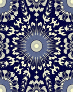 Radiating Floral Sunburst Pattern Rug