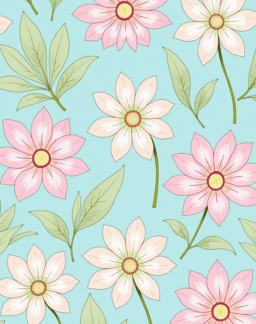Soft Pink Floral Design Rug