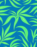 Bold Green Leaf Pattern Rug