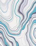 Abstract Aqua Gray Liquid Lines Rug
