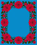 Bold Rose Floral Border Design Rug