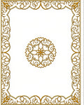 Ornate Gold Scrollwork Medallion Frame Rug