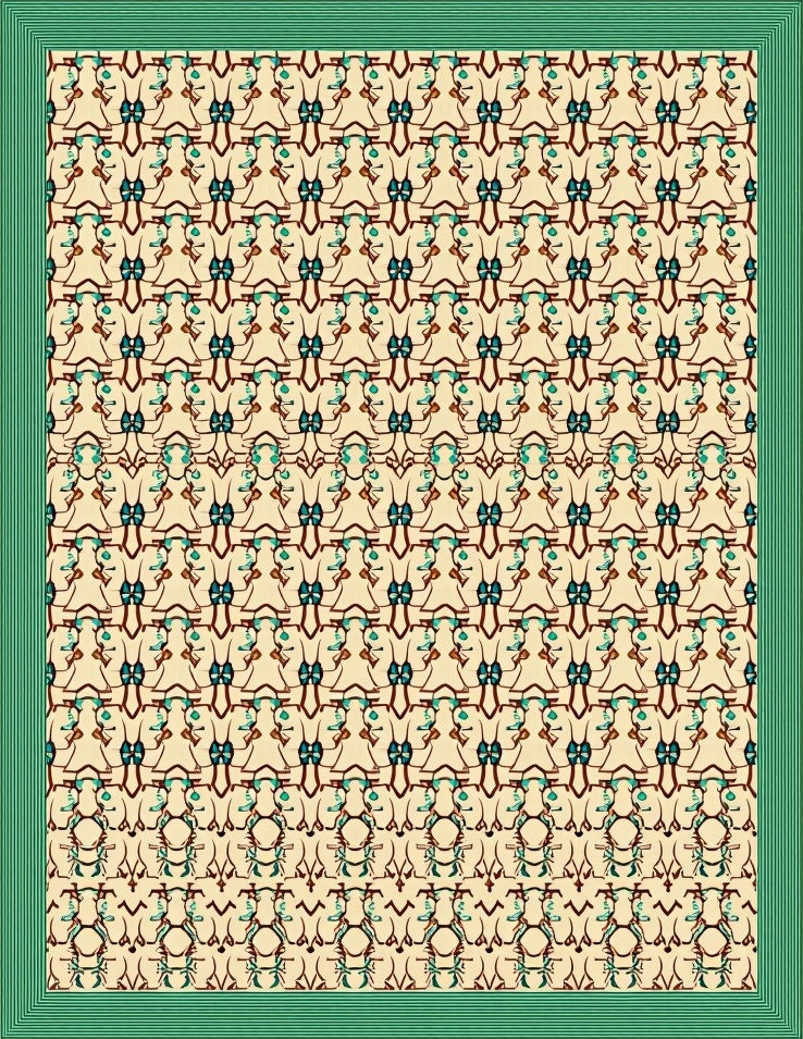 Abstract Figures Repeating Pattern Design Rug