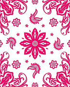 Fuchsia Floral Swirls Pattern Rug