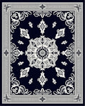 Black White Intricate Floral Mandala Rug