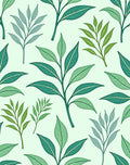 Green Leafy Botanical Pattern Design Rug