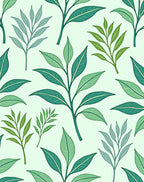 Green Leafy Botanical Pattern Design Rug