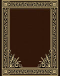 Ornate Scrollwork Floral Border Rug