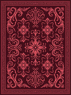 Ornate Floral Vine Pattern Rug