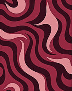 Crimson Swirl Layered Pattern Rug