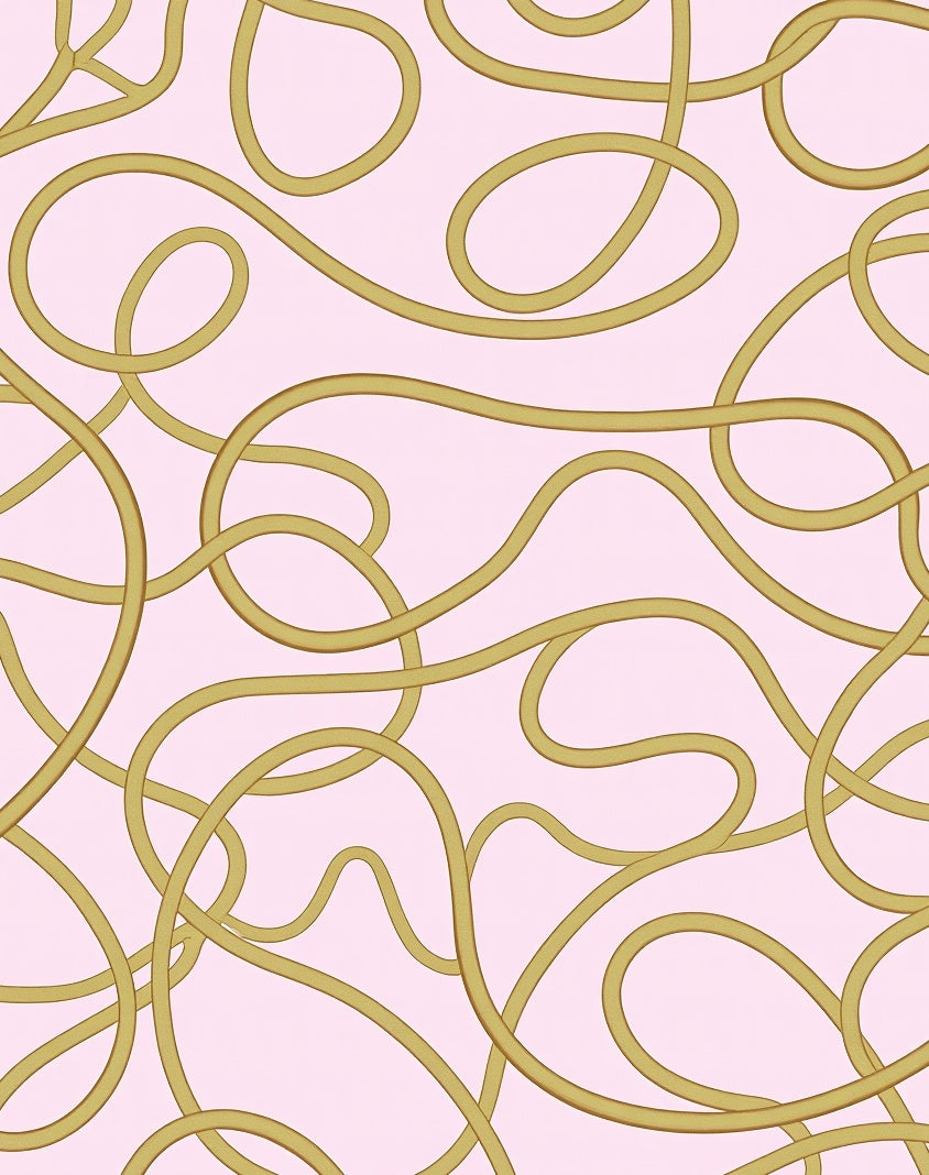 Abstract Gold Rope Pattern Rug