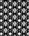 Classic Black and White Damask Pattern Rug