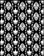 Classic Black and White Damask Pattern Rug