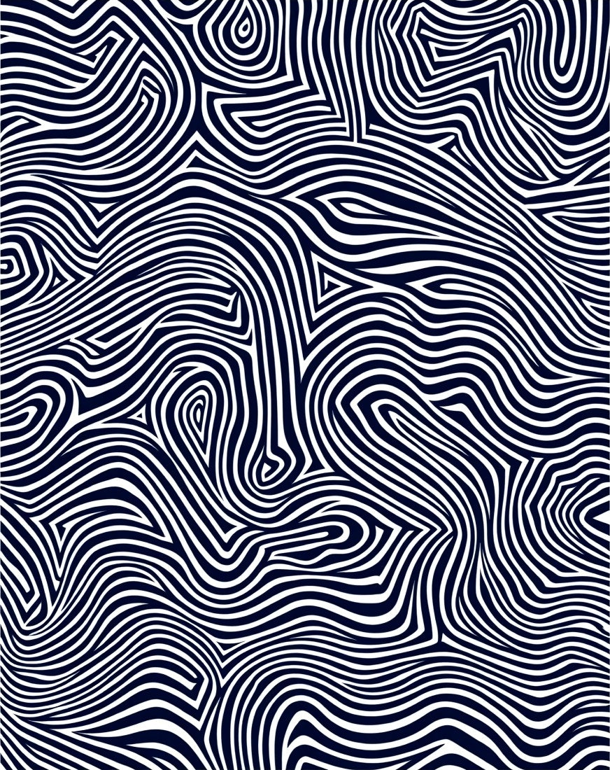 Modern Abstract Wavy Line Design Rug