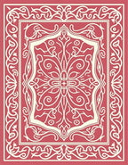Ornate Floral Pattern Cream Red Rug