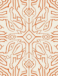 Abstract Orange Branches Patterned Rug