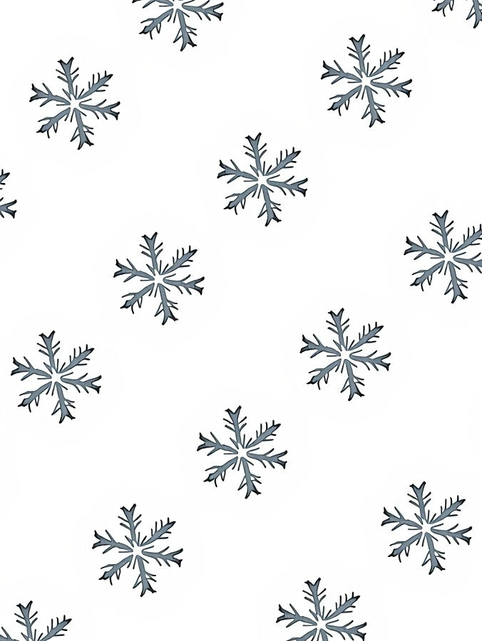 Gray Snowflake Scatter Holiday Rug
