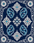 Classic Floral Inlay Pattern Rug