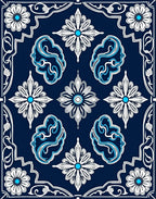 Classic Floral Inlay Pattern Rug