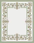 Floral Scrollwork Inspired Border Design Rug