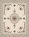 Vintage Floral Garden Square Pattern Rug
