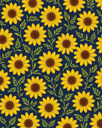 Bold Yellow Sunflower Pattern Rug