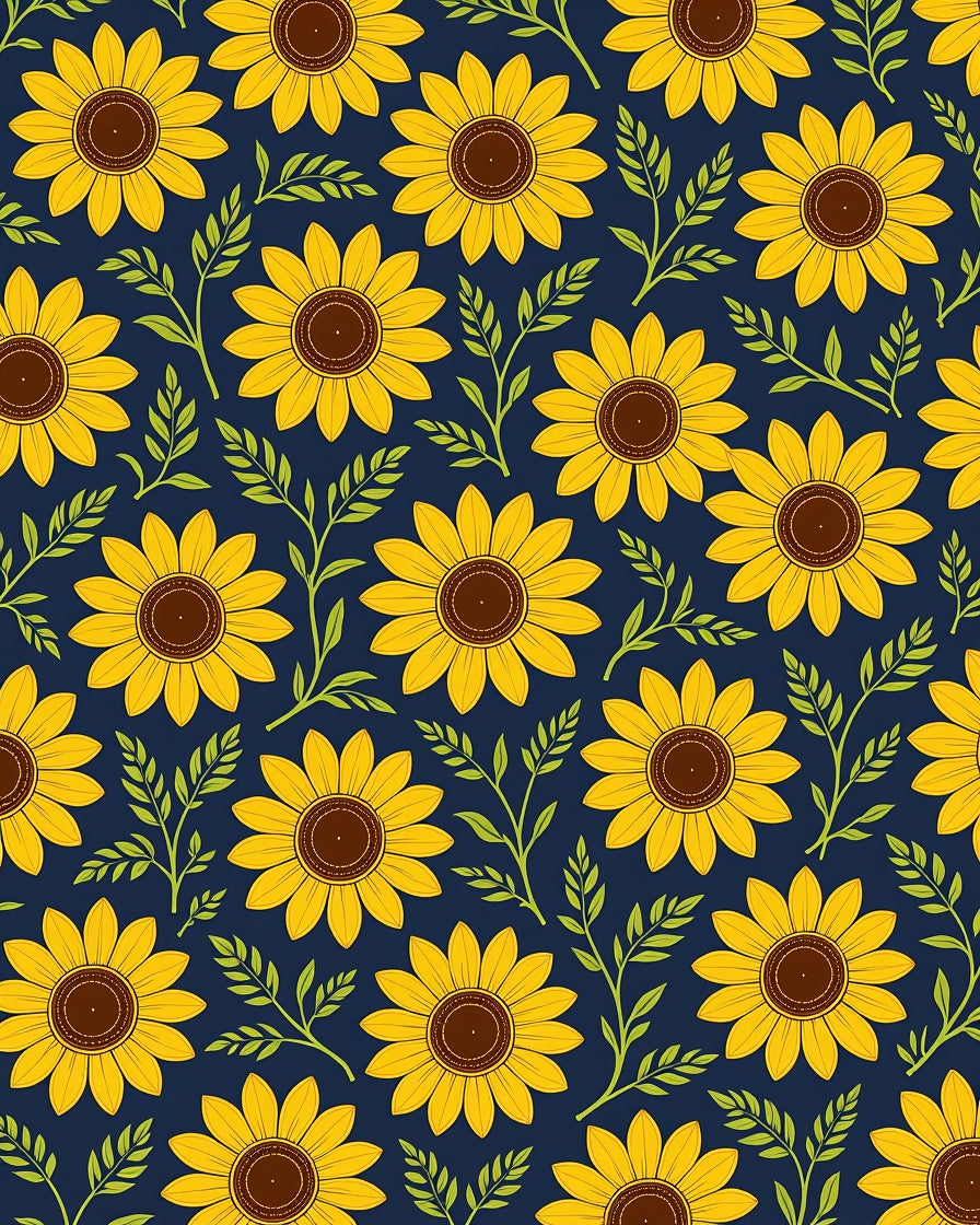 Bold Yellow Sunflower Pattern Rug