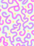 Playful Wavy Lines Pattern Rug