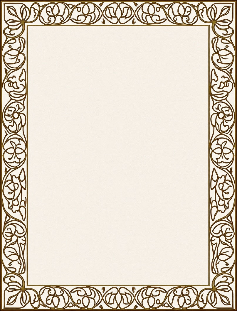 Elegant Floral Scroll Border Design Rug
