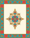 Regal Floral Design With Gold Accents Rug