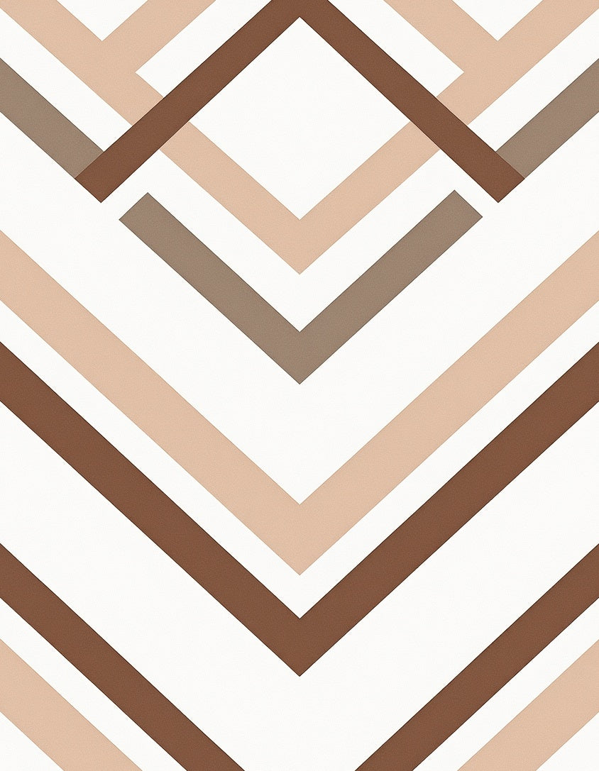Geometric Chevron Pattern in Earth Tones Rug