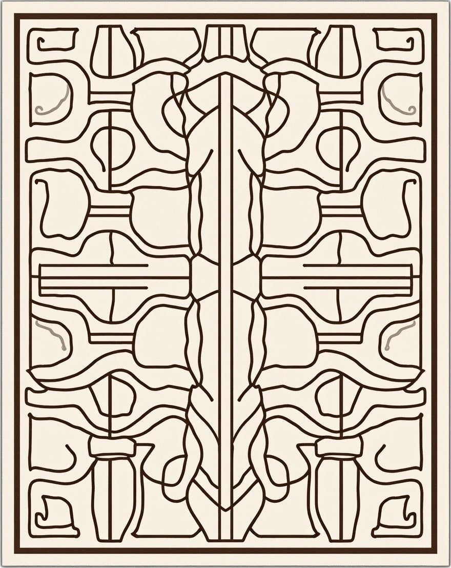 Abstract Outline Stylized Pattern Rug