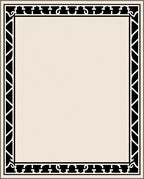 Classic Black White Geometric Border Rug
